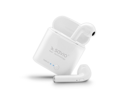 SAVIO SŁUCHAWKI DOUSZNE TWS SAVIO TWS-01 Białe #